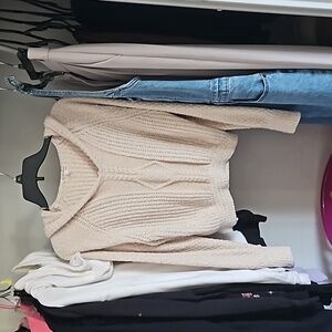 Cozy knit cropped hoodie